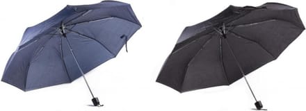 2x Opvouwbare paraplu’s voordeelpakket - zwart/blauw