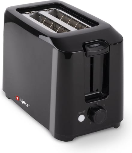 Alpina Broodrooster - 7 Standen - Kruimellade - 700 Watt - Zwart