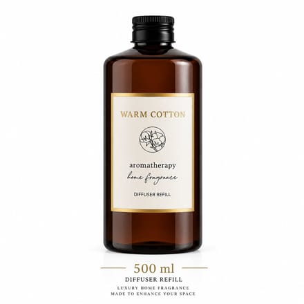 Warm Cotton Geurstokjes Navulling 500 ml – Diffuser Refill – Luxe Huisparfum – Aromatherapie Geurvloeistof