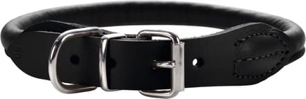Hunter Ronde & zachte luxe hondenhalsband zwart - 40 cm -