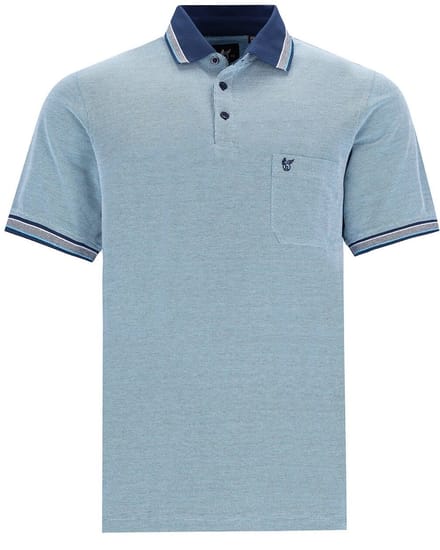 Hajo - Poloshirt Piqué - heren- blauw - maat M