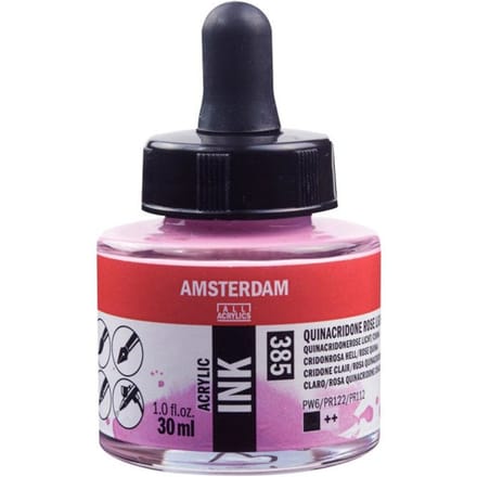 Amsterdam Acrylic Inkt Fles 30 ml Quinacridoneroze Licht 385