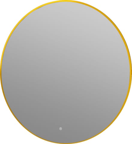 Ronde badkamerspiegel Mauri mat goud met verwarming, LED verlichting en touch sensor 100x100cm