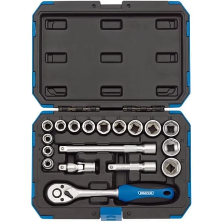 Motor Gereedschap Set Dopsleutels & Ratsleutel Metrisch & Inch Draper