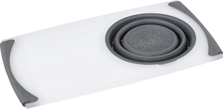 5Five Inklapbare snijplank met vergiet - 50x29x2cm - Grijs