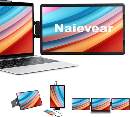 Draagbare Monitor - Extern Scherm - Efficiënter Werken - Plug and Play - 141 inch - Zwart