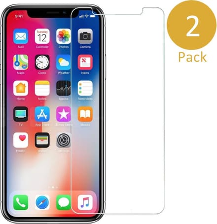 2x Screenprotector Tempered Glass geschikt voor Apple iPhone Xs / X - Screen protector Transparant van iCall
