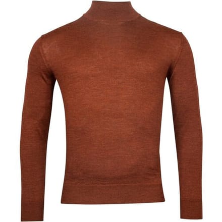 Baileys Trui Merino High Turtleneck Single Knit Stone Red / male