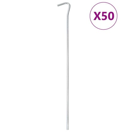 vidaXL - Tentharingen - 50 - st - Ø7 - mm - 30 - cm - gegalvaniseerd - staal