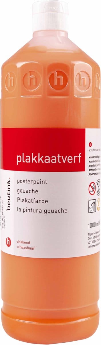 Plakkaatverf Heutink oranje - flacon à 1000ml