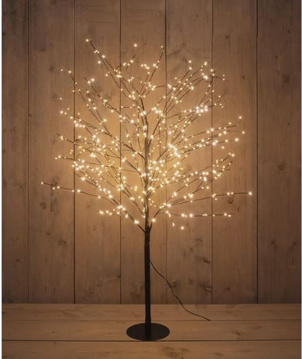 Anna's Collection Lichtboom - zwart - 120 cm - metaal - 600 leds - warm wit - kerstboom