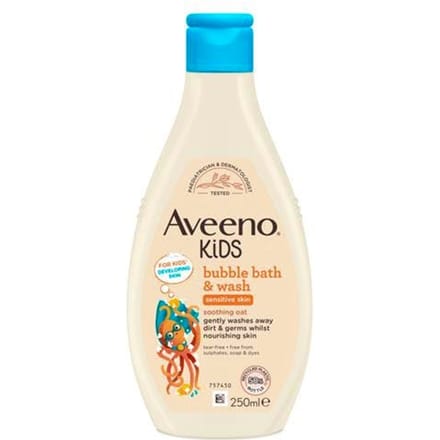 Aveeno Kids Bubble Bath and Wash with Soothing Oat Extract 250ml