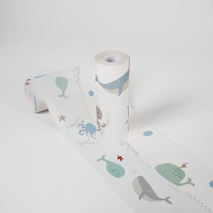 WALVIS, ORKA, OCTOPUS ONDERZEE WERELD BEHANGRAND | Zelfklevend - meerkleurig - A.S. Création Only Borders 11