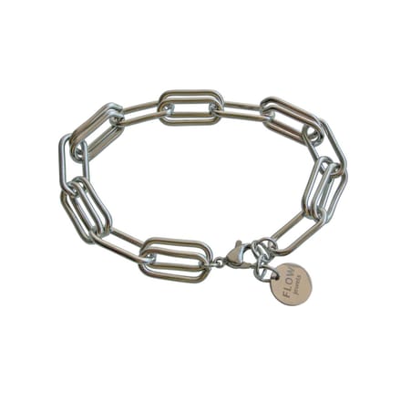 FlowJewels - armband - schakels -stainless steel - zilver kleurig