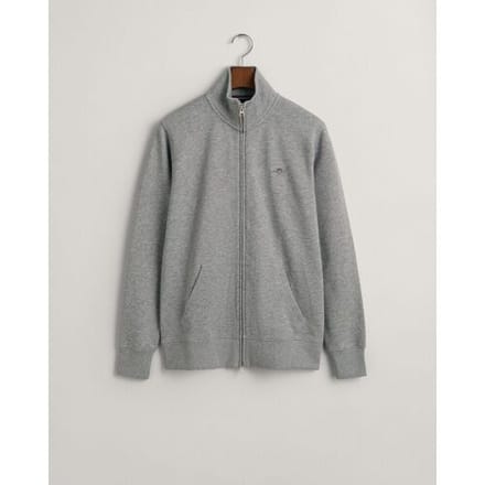 Gant Vest Two-Way Front Zip Sweat Cardigan Grijs Melange / male
