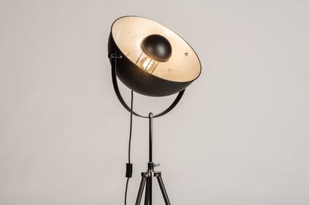 Lumidora Vloerlamp 74360 - LENA - E27 - Zwart - Zilvergrijs - Metaal