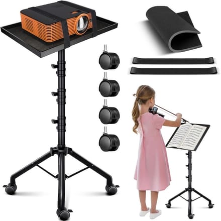 VELTRR® Projector Statief – Beamer Statief Met Laptop Verdieping – Verstelbaar Standaard – Met Wieltjes