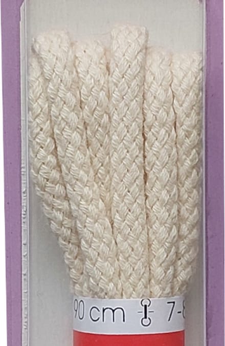 Ronilux Veter - Ecru - Rond - Koord Veters - Lengte 90 cm - Dikte 4 mm - Schoenveter