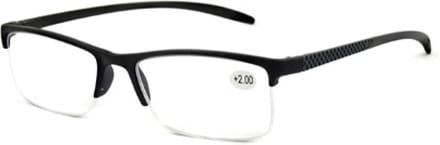 Spectrum Leesbril Zwart Rechthoekig Half Randloos 1.00