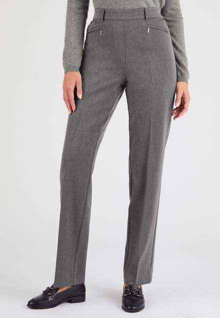 Damart - Klassieke broek met rechte pijpen - Dames - Grijs - 36