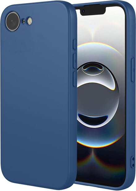 MobyDefend Hoesje - Geschikt voor iPhone 16e / iPhone 17e - Matte Siliconen Backcover - Blauw