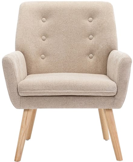 Vente-unique Fauteuil van beige stof SERINO
