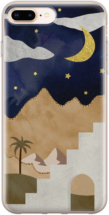 Leuke Telefoonhoesjes - Geschikt voor iPhone 8 Plus - Woestijn - Soft case - TPU - Multi