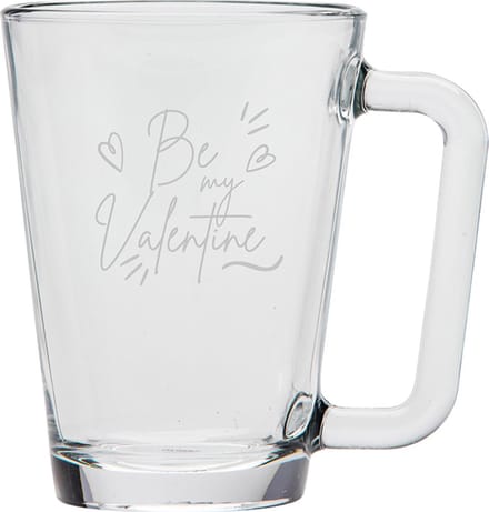 Gegraveerde theeglas 26cl Be my valentine - valentijnsdag - valentijn