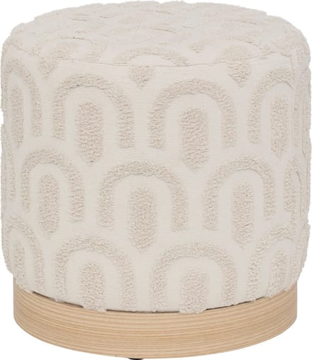 Atmosphera Copas Poef - Ø38xH38cm - Voetbankje - Wit