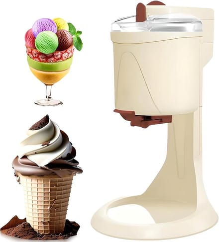 IJs machine - Soft Serve Maker - Thuis Dessert Maken - Dubbele Bladen Systeem - 1000 ml Capaciteit - Wit