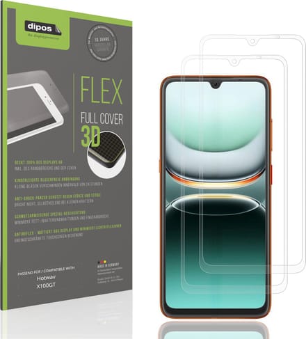dipos FLEX – 2x Matte Screenprotector geschikt voor Hotwav X100GT | Volledige Schermbescherming | Case-Friendly