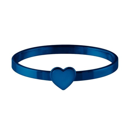 Quiges Stapelring Dames - Vulring Hart - RVS Blauw - Maat 20 - Hoogte 2mm