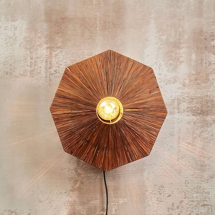 GOOD&MOJO Wandlamp Panama - Bruin - 45x7x45cm - Binnen Scandinavisch