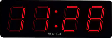 NeXtime Big D – Wandklok/Tafelklok – 51.5 × 18 × 4.5 cm – Plastic – Rood