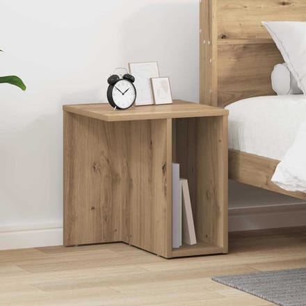 vidaXL - Bijzettafel - 2 - st - Artisan - Eiken - 37 - x - 32 - x - 40 - cm - Bewerkt - hout