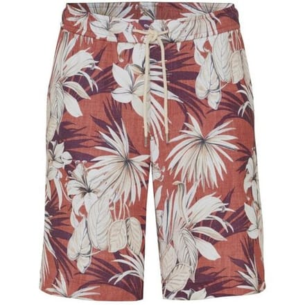 Desoto Bermuda Hawaiian Flower Drawstring Short Rood-Grijs / male
