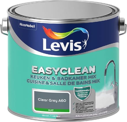 Levis - Easyclean Keuken & Badkamer Mix - Clear Grey A60 - Mengverf - 2,5 L