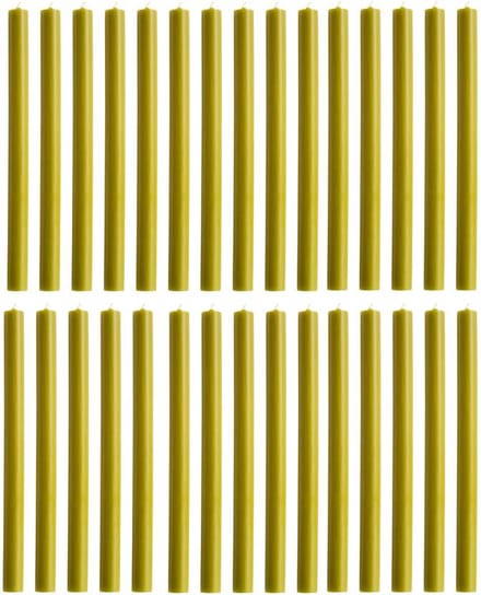 Rustik Lys chique lange dinerkaarsen pak van 30 stuks 2.1 x 30 cm kleur Oker