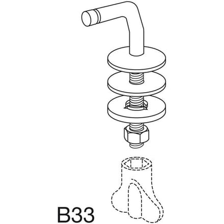 Pressalit B33 fixed hinge B33P999