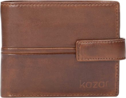 Brown leather clasp wallet