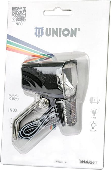 Koplamp union spark un-4276 naafdynamo + standlicht 50lux
