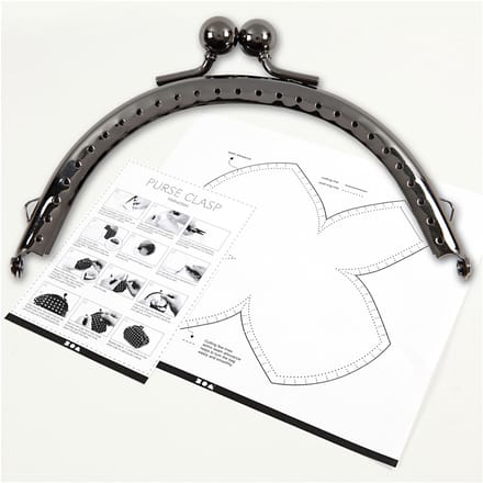 Portemonnee gesp kit, afm 10 cm, antiek zilver, 1 stuk