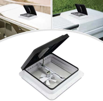 BRENZOOS - Dailygoods 420x420mm RV Dakventilatie Dakraam Vierkant Caravan Dakventilatie Push-pull Venster Camper Camper Ventilatie