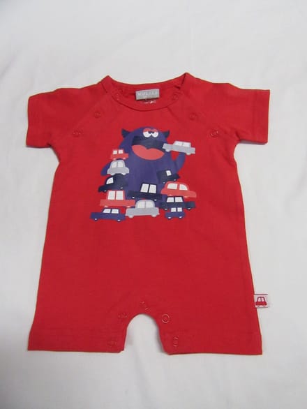 wiplala , combi kort , jongen , rood, automonster  , 56  - 1 maand