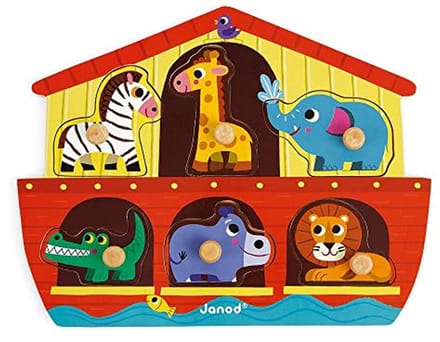 Houten Steekpuzzel Ark van Noach - 6 Delen voor Peuters