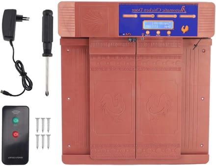 Automatische Kippenhok Deur - Deuropener Timer - Dierenverzorging Thuis - Programmeerbare Sensor - 40x36 cm - Khaki