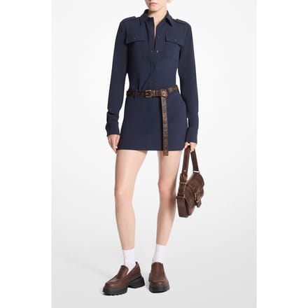 Michael Kors Fitted Army Shirt In Navy Taglia: S | Magliette intime Outlet | Donna | Verde