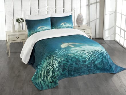 ABAKUHAUS Horror Huis Dekbedoek Set – Blauw/Grijs, 264x220 cm