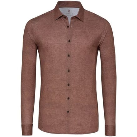 Desoto Overhemd Casual Kent Twill Pattern Mélange Bruin / male