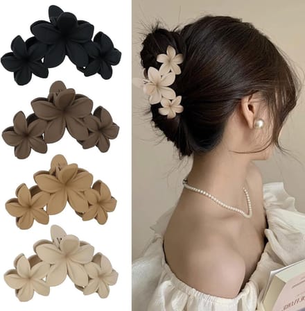 Bloem Haarclips - Haaraccessoires Vrouwen - Dagelijks Gebruik - Matte Afwerking Sterke Grip - 5.5 x 5 x 9.5 cm